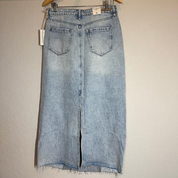 Women's Blank NYC Denim Blue Jean Patchwork Midi Skirt Size 28 NEW - Picture 8 of 10